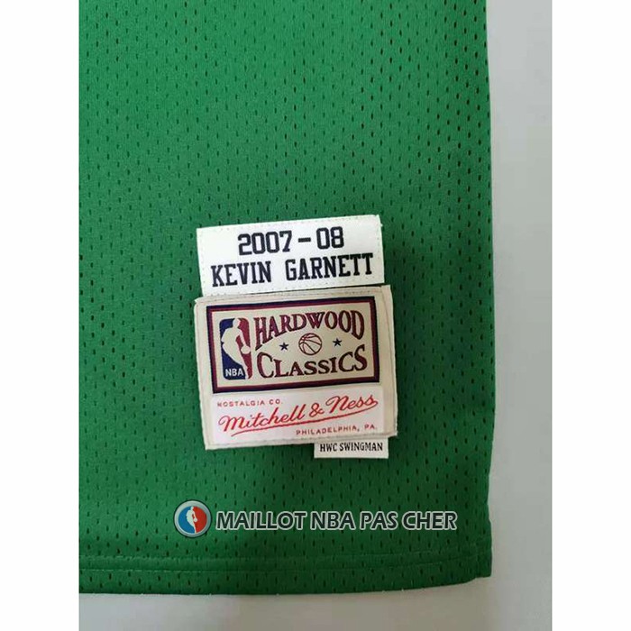 Maillot Boston Celtics Kevin Garnett NO 5 Hardwood Classics Throwback Vert